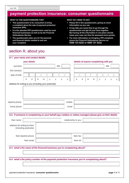 ppi consumer questionnaire guide Fos ppi questionnaire pdf.