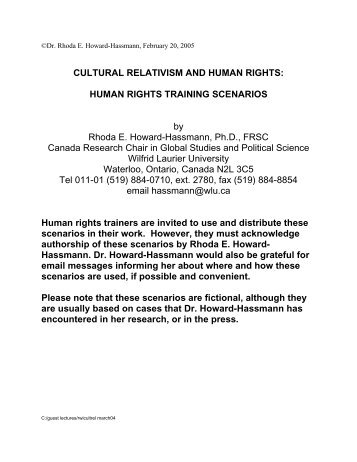 CULTURAL RELATIVISM AND HUMAN RIGHTS - Wilfrid Laurier ...