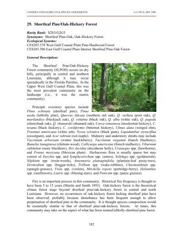 Shortleaf Pine/Oak-Hickory Forest - Louisiana Department of Wildlife ...