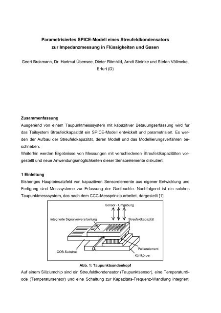 Parametrisiertes SPICE-Modell eines Streufeldkondensators zur ...