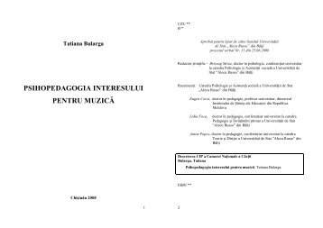 PSIHOPEDAGOGIA INTERESULUI PENTRU MUZICÄ