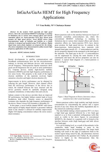 InGaAs/GaAs HEMT for High Frequency Applications - International ...