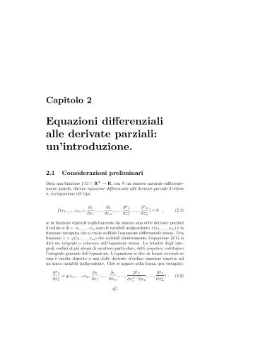 Equazioni differenziali alle derivate parziali: un'introduzione.