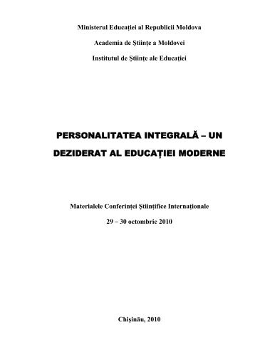 PERSONALITATEA final - Biblioteca ÅtiinÅ£ificÄ a UniversitÄÅ£ii de Stat
