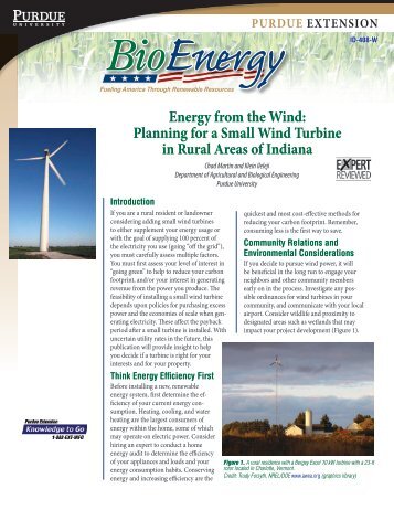 energy from the Wind: Planning for a small Wind turbine in rural ...