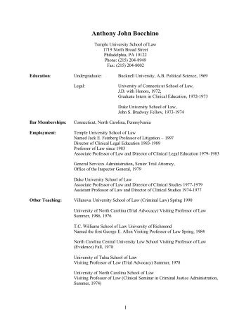 Resume - Temple University Beasley School of Law