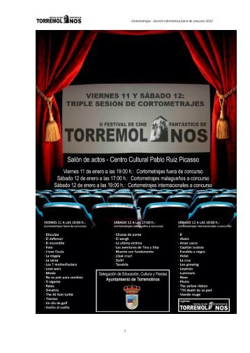 Cortometrajes fuera de concurso - Ayuntamiento de Torremolinos