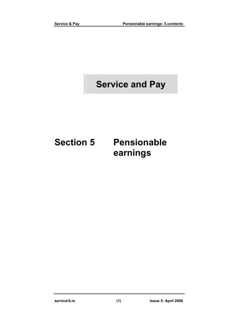 Pensionable earnings - The Civil Service