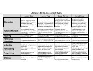 Literature Circle Assessment Rubric Level One Level Two Level ...