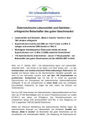 Österreichische Lebensmittel und Getränke - erfolgreiche ...