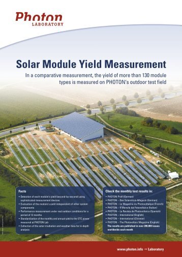 Solar Module Yield Measurement - Going Solar