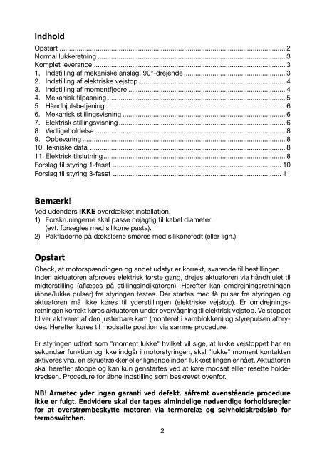 INSTRUKTION Bernard el-aktuator Type SRA6, SRC ... - Armatec