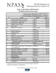 NPASS2 Materials List Measuring Ourselves (Explore It!)