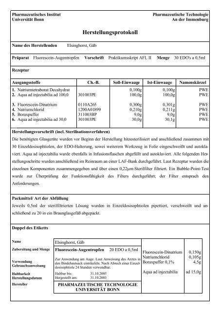 Fluorescein-Augentropfen