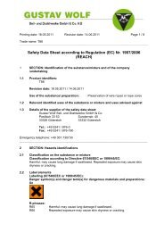 Safety specification sheet T 86 Rope Lubricant - Gustav Wolf