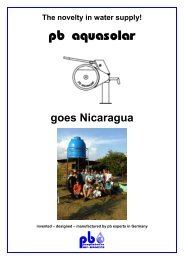 The novelty in water supply! pb aquasolar goes Nicaragua