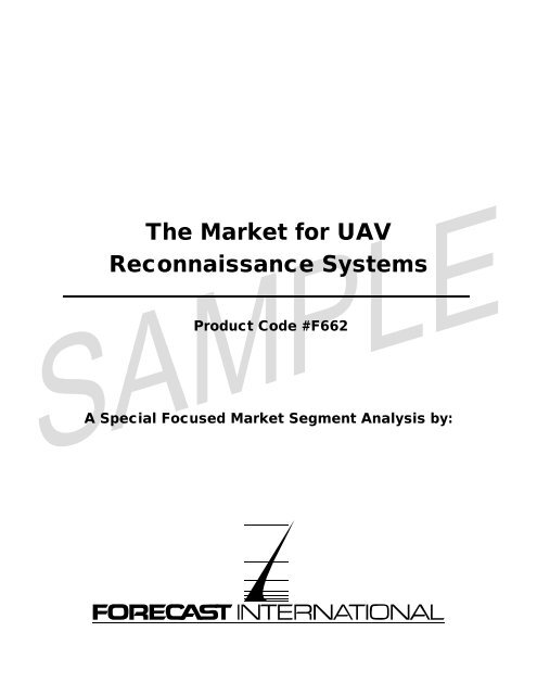 The Market for UAV Reconnaissance Systems - Forecast International