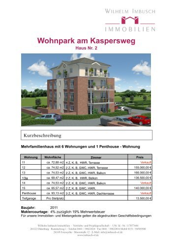 Haus Nr. 2 Wohnungen - Wilhelm Imbusch Immobilien