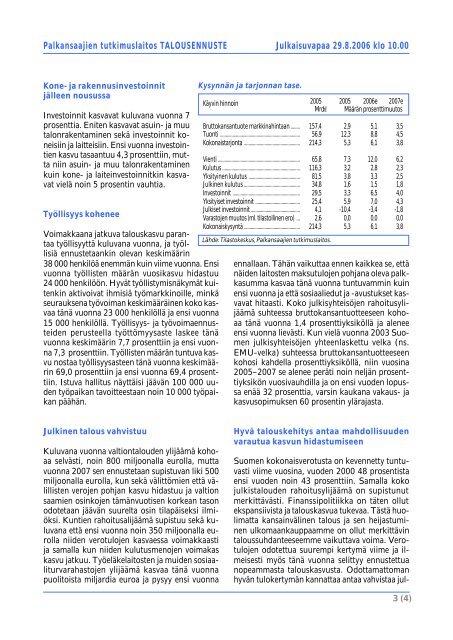 Talousennuste 2006-2007 - Palkansaajien tutkimuslaitos