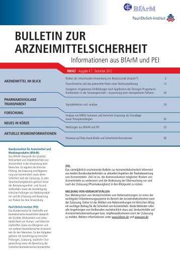 Bulletin zur Arzneimittelsicherheit - Ausgabe 4/2012 - Sindbad