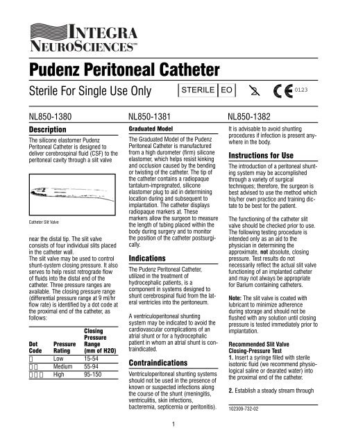 Pudenz Peritoneal Catheter