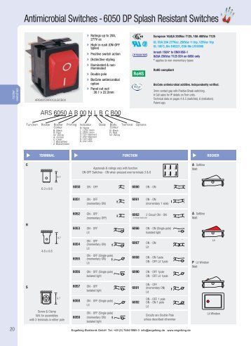 6050 DP Splash Resistant Switches - Engelking Elektronik GmbH