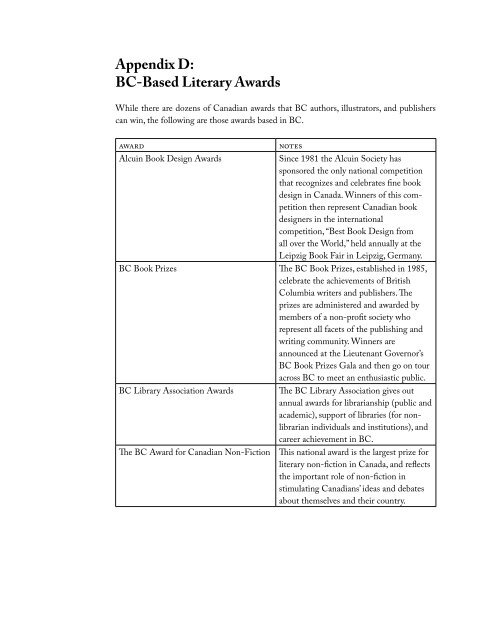 Vancouver World City of Literature - The Association of Book ...