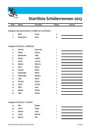 Startliste SchÃ¼lerrennen 2013 - SC Amden