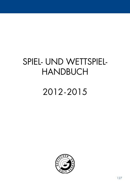 DGV Spiel- und Wettspielhandbuch - Golf.de