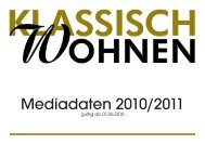 Mediadaten KLASSISCH WOHNEN - BT Verlag GmbH