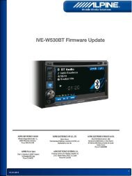 IVE-W530BT Firmware Update - Alpine