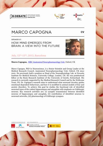 CV and abstract Marco Capogna - BÂ·Debate