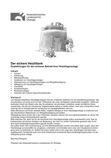 Broschüre "Der sichere Heizöltank" - Landkreis Osterholz