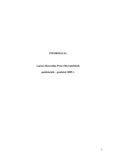Grudziea 2009 R Rzecznik Praw Obywatelskich