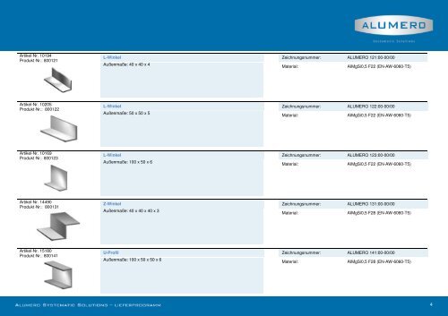 lieferprogramm fÃ¼r solar montagesystem dt-1 - Alumero