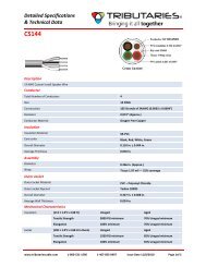 Specifications - Tributaries Cable