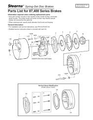 Parts List for 87,400 Series Brakes - A2ZInventory.com