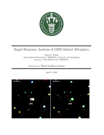 Rapid Response Analysis of GRB Optical ... - Computer Physics