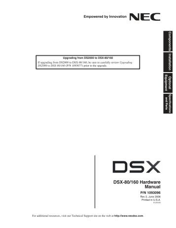 DSX-80/160 Hardware Manual (PDF) - Necdsx.com