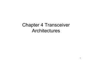 Chapter 4 Transceiver Architectures