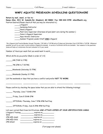 Aquatic Application Form