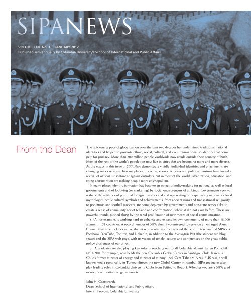 SIPANewS - School of International and Public Affairs - Columbia ...