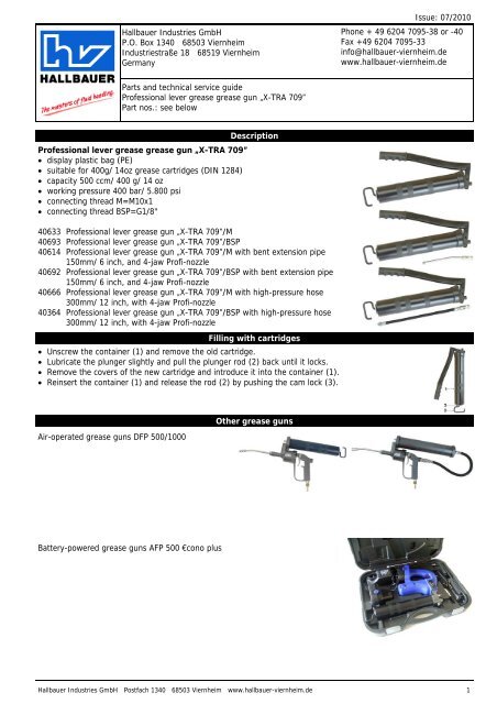 Grease gun X-TRA 709 HI.pub - Hallbauer Viernheim