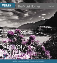 ARE YOU ON THE V LIST ? - Virani Real Estate Advisors