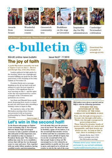 The joy of faith - SGI-UK E-Bulletin and Podcast