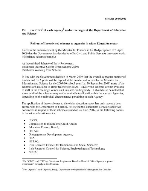 Incentivised Scheme For Early Retirement Department Of Education