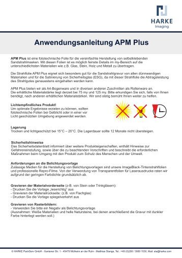 Anwendungsanleitung APM Plus