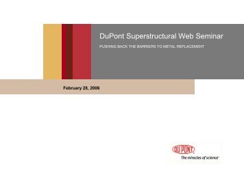 The Introduction to Superstructural Polymers - DuPont