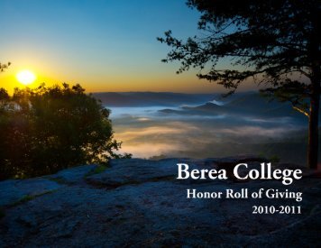Honor Roll of Giving, 2010â2011 - Berea College