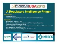 A Regulatory Intelligence Primer - Pharma Competitive Intelligence ...